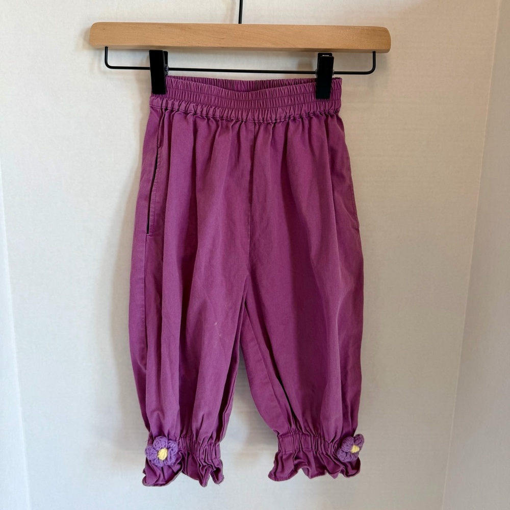 Purple Kids Bottoms with Floral Accents 4T